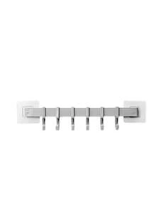 1 pieza Estante colgante de cocina, barra de soporte montada en la pared sin taladro, ganchos adhesivos fuertes para toallas de baño, sin clavos - B - Ver 13