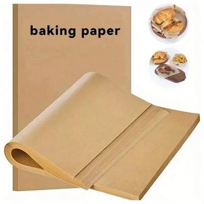 100 Sheets Non-Stick Baking Paper, Parchment Paper For Baking, Grilling, Air Fryer, Steaming, Chicken, Bread, Cake, Cookies, Baking Supplies