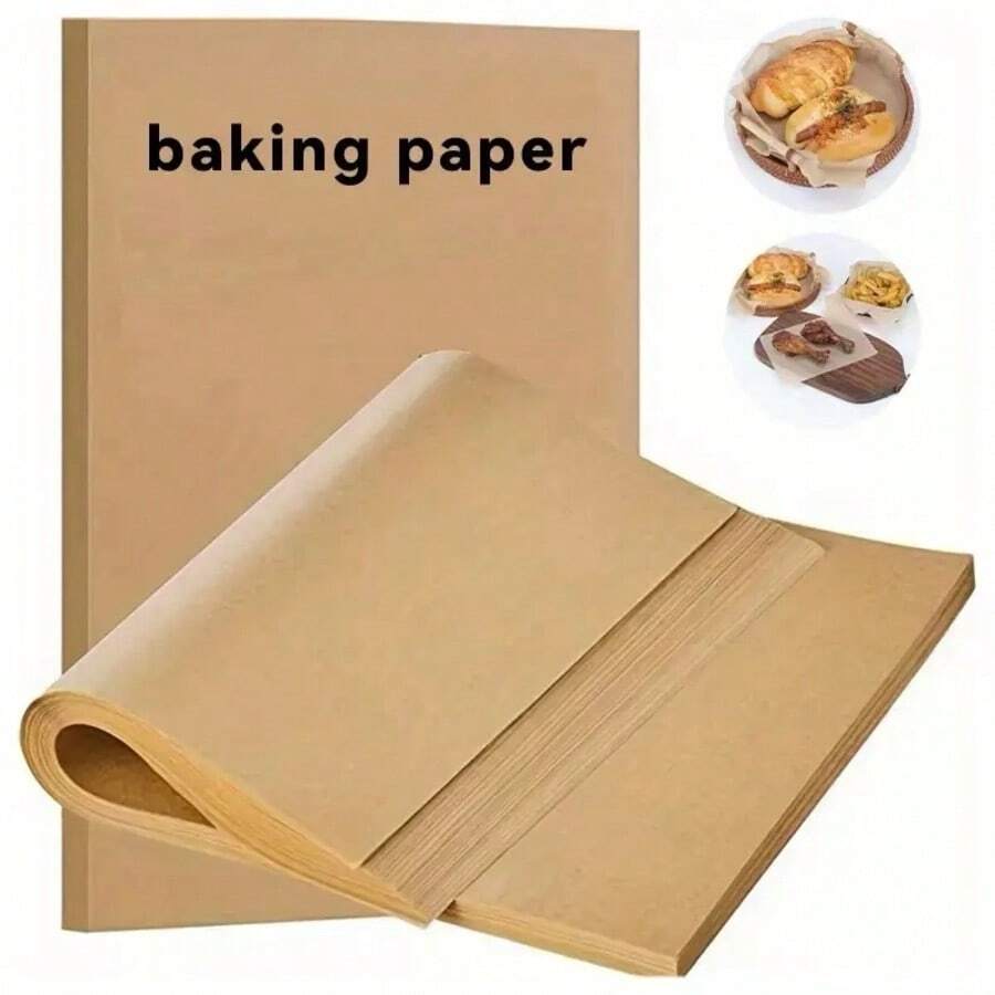 100 Sheets Non-Stick Baking Paper, Parchment Paper For Baking, Grilling, Air Fryer, Steaming, Chicken, Bread, Cake, Cookies, Baking Supplies - View 1
