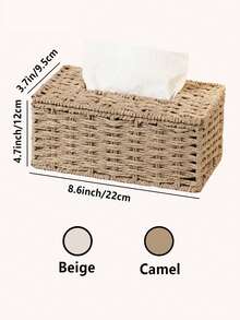 1 Stück handgefertigte, gewebte Taschentuchbox im Boho-Stil, tragbarer Taschentuchhalter, minimalistischer Zen-Dekor, geeignet für Wohnzimmer & Schlafzimmer - Verschiedenfarbig - Übersicht 8