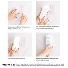 10pcs Strong Adhesive Wall Hooks - Transparent, Easy Install Suction Cup Hooks, Suitable For Kitchen And Bathroom Storage, Hanging Hooks No Drilling, Multi-Function Holder For Router, Power Strip, Sticky Patch, Invisible Buckle - Multicolor - View 4