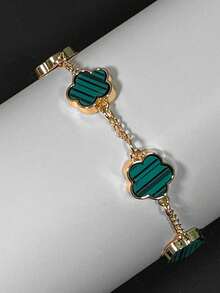 1 pieza Pulsera de hombre con colgante de trébol de cuatro hojas clásico, regalo para Navidad, Año Nuevo, Día de San Valentín - trébol de cinco hojas - Ver 12