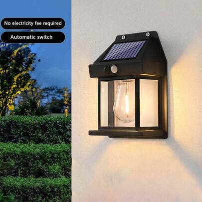 1pc Solar Motion Sensor Wall Light, LED Solar Filament Light, Motion Sensor Wall Light, Waterproof Garden Motion Sensor Light, Suitable For Driveway Decoration, Patio Decoration, Porch Decoration, Garden Decoration, Courtyard Decoration, Home Decoration, Fence Decoration, Outdoor Decoration, Holiday Decoration, And Party Decoration