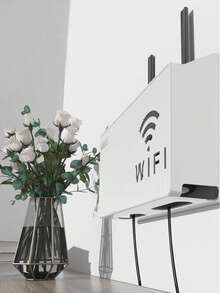 1pc Wall-Mounted WiFi Router Storage Box, Home Decor, Room Decoration - Multicolor - View 9