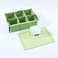 6-Cavity Silicone Ice Cube Tray, Large Square Ice Mold With Lid, Silicone DIY Ice Maker For Home Use - Multicolor - View 6