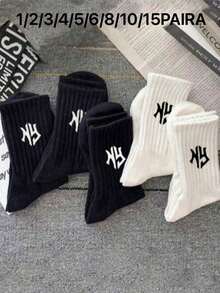 40双/30双/24双装男女通用舒适运动袜，男士长袜适合运动和训练，女士长袜适合休闲和商务穿着，抗菌、柔软、黑白配色、防臭、吸湿排汗、轻便舒适，适合秋冬季节穿着，20双/10双/8双/6双/4双/2双套装，秋季款 - 彩色 - 查看 27
