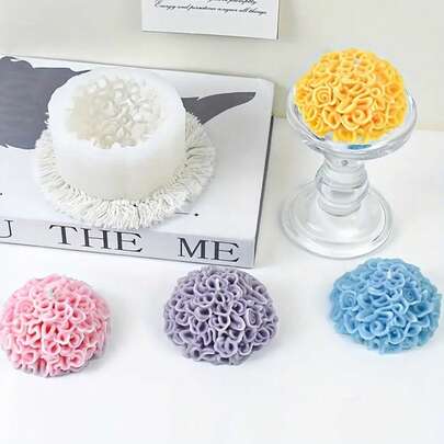 1个永恒花卉香薰石硅胶模具，手工DIY香薰石装饰模具，多种图案可选，不粘易脱模