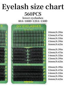 Bộ nối mi kiểu Nga 560/280/260 sợi, mi giả tự nhiên 100D 120D uốn cong 10-16mm, 6 kiểu mi chùm, mi giả mềm mại, có thể tái sử dụng, dễ dàng tự làm tại nhà, bao gồm keo dán mi và nhíp. - Nhiều màu - Xem 5
