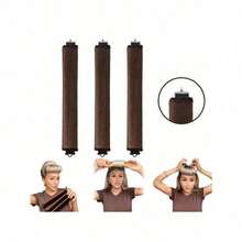 4pcs Hair Styling Set: 1pc Wide-Brim Satin Hat + 3pcs No-Heat Hair Curling Wands. Women Casual Classic Solid Color Elastic Soft Sleep Cap, Shower Cap, Faux Silk Hair Turban Cap With Elastic, Protect Hair From Damage; 3pcs Curling Rods With Hooks, Easy To Create Curls Suitable For All Hair Types, Unisex, Back To School, Travel Holiday Essentials, Hair Accessories For Women, Hair Curlers For Hairdressing Equipment, Accessories, Hair Curl, Curly Hair Tools, Hair Roller, Christmas,Curly Hair, Hair Curler, Hair Rollers, Heatless Curl, Heatless Curls, Rollers, Hair Curlers, Curly Hair Products, Hair Curl, Hair Roller, Rollers For Hair, Curly Hair Tools, Heatless Curlers,Hair, Accessories, Hair Products, Hair Tools, Hair Stuff, Hair Care, Curly Hair Brush, Barber, Barber Accessories, Hairdressing - 彩色 - 查看 3