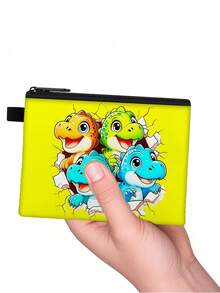 Dinosaur Coin Pouch | Lightweight Zipper Wallet Storage Bag With Random Printing, Perfect Gift Choice - Coin Purse - View 2