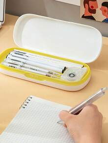 Simple Macaron Multi-Functional Pencil Case, Creative Stationery Organizer Box, Cute Robot Double-Layered Pen Box - Multicolor - View 6