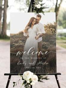 Customizable Wedding Welcome Sign, Framed Or Frameless Canvas Poster, Personalized Wall Decor, Name Poster For Housewarming And Art Events Statement Signage, Acrylic Signage - Multicolor - View 2