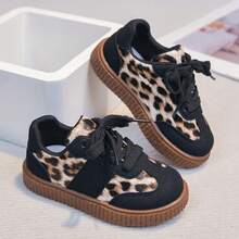 1 đôi giày thể thao buộc dây đế mềm in họa tiết da báo màu đen mới cho trẻ sơ sinh/trẻ nhỏ, mẫu giày casual bán chạy nhất cho bé trai mùa xuân/thu, giày dễ thương cho bé gái. - màu đen - Xem 16