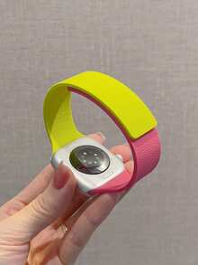 1条男女通用荔枝纹硅胶磁吸表带，兼容 42mm、38mm、40mm、41mm、44mm、45mm、46mm、49mm，时尚智能手表替换表带，适用于Series Ultra2、Ultra SE2、SE 11、10、9、8、7、6、5、4、3、2、1 - 彩色 - 查看 4