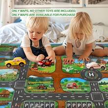 1pc Popular Game Scene Map Happy Farm Traffic Parking Game Mat, City Theme City Traffic Route Map Multi-Theme Route Map - Multicolor - View 6
