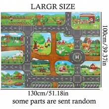1pc Popular Game Scene Map Happy Farm Traffic Parking Game Mat, City Theme City Traffic Route Map Multi-Theme Route Map - Multicolor - View 9