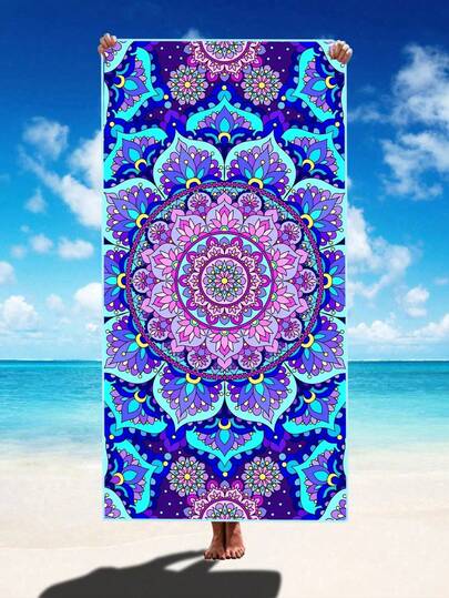 Super Absorbent Quick-Drying 250gsm Starry Sky Or Mandala Printed Beach Blanket/Towel, Extra Large Beach Towel, Yoga Mat, Sun-Shawl - Microfiber Beach Towel For Travel, Camping, Swimming, Hiking - 70*140cm Or 90*180cm Summer Travel, Vacation Holiday Bathroom Decor Beach Essentials