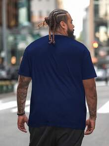 Big And Tall Mens Shirts 180G Cotton Short Sleeve T Shirt 250th Anniversary Patriotic Theme Print Vintage Numbers And Flag Design American Celebration Daily Casual Top - 藏青色 - 查看 3