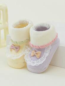 2 Pairs Baby Socks, Soft & Skin-Friendly Newborn Infant Socks, Girls Mid-Calf Baby Socks - Multicolor - View 13