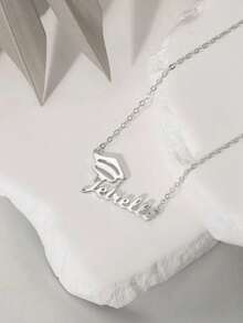 1 chiếc dây chuyền khắc tên theo yêu cầu, dây chuyền trang sức bằng thép không gỉ mạ vàng, trang sức tốt nghiệp, quà tặng Giáng sinh. - Nhiều màu - Xem 10