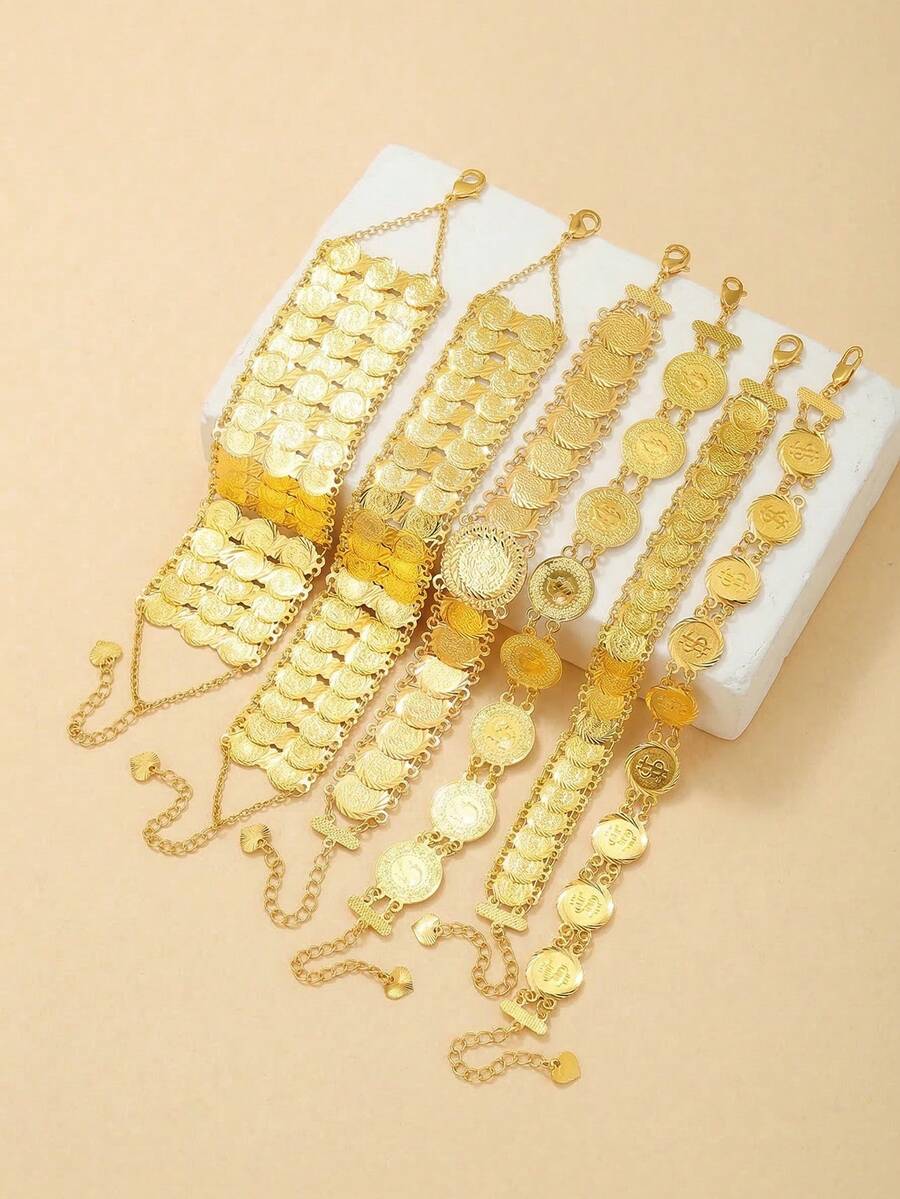 1 pieza Pulsera accesorio de joyería de monedas con estilo europeo y americano