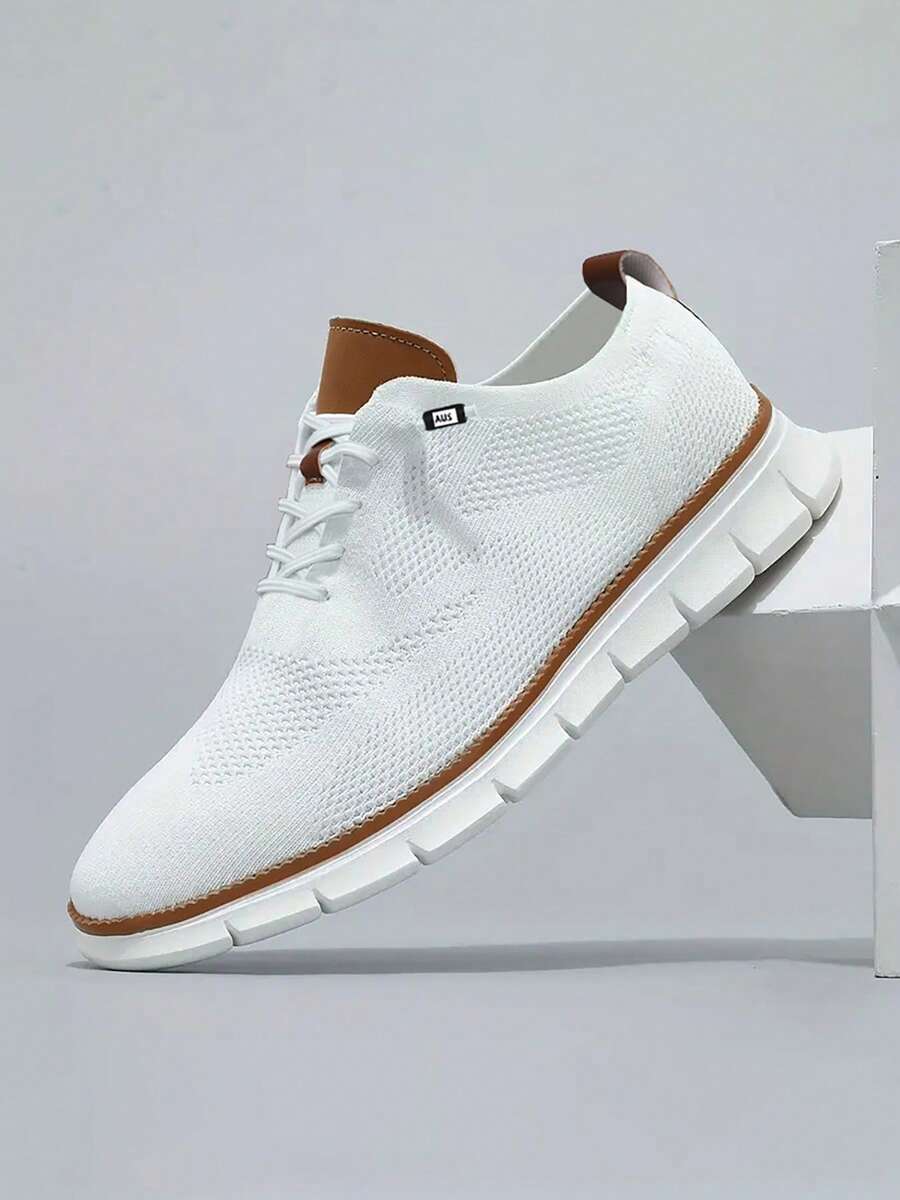 Men's Casual Sports Shoes, Fashion Walking Sneakers, Mesh Material, Business Oxford Shoes, Work Shoes, Lightweight Soft Sole Slip-On Shoes, Suitable For Hiking, Daily Wear, Fitness - Spring, Summer, Autumn