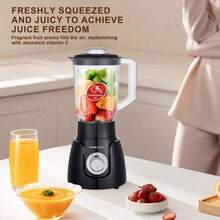 SOKANY 185 Multi-Function Juicer, Cold Press Juicer. Comes With Grinding Cup, 2-In-1 Blending And Grinding Function. 2-Speed Temperature Control, High Power, 1.6L Large Capacity. Suitable For Juicer/Cooking Machine/Food Supplement Machine/Ice Crusher/Coffee Bean Grinder. - Black - View 5
