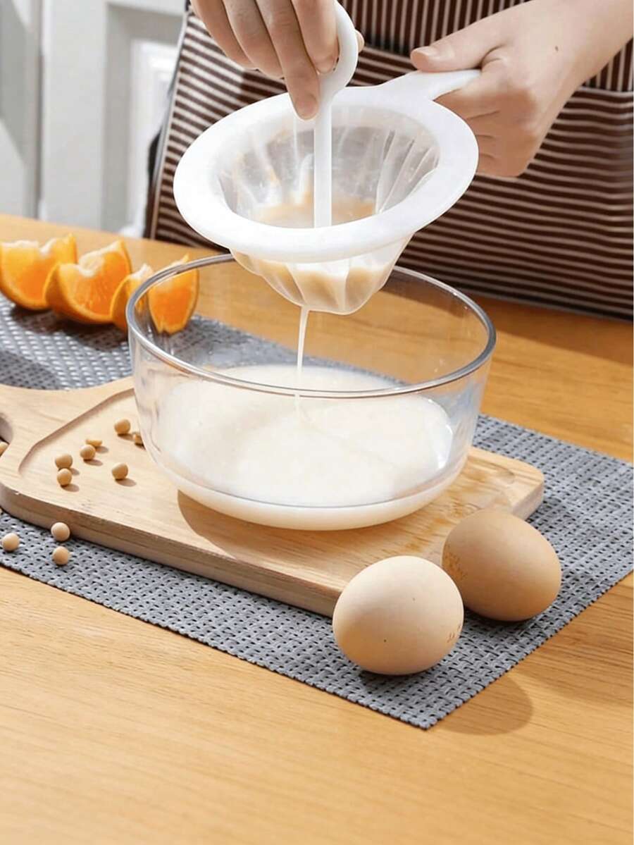 1 Kitchen Reusable Filter Bag, Mesh Filter, 100 Mesh Kitchen Filter, Fine Mesh Filter, Food Filter Screen, Fruit Juice Flour Filter, Filter Suitable For Tea, Fruit Juice, Flour, Soybean Milk, Kitchen Utensils, And Necessary Kitchen Accessories For Apartments. Space Saving Kitchen Storage Supplies.