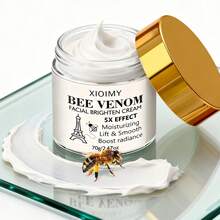 Xioimy 70克五重滋养面霜，蕴含蜂毒、烟酰胺、泛醇和透明质酸——紧致、提亮、保湿三效合一，适合所有肤质，深层补水，令肌肤柔滑细腻——优雅包装，男女皆宜的蛋白质护肤品 - 白色 - 查看 8