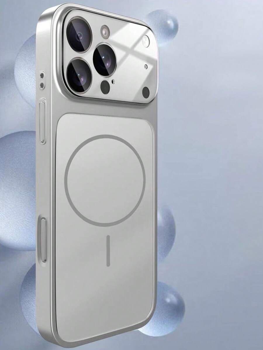 原装大窗口磁吸保护壳，兼容苹果 17 Pro Max/16 Pro Max/15 Pro Max/17 Pro/16/15/14/13/17 Pro Max - 支持无线充电，磨砂表面 - 銀色 - 查看 1