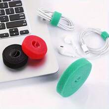 1 Roll Reusable Multi-Functional Adjustable Cable Management Strap, Data Cable Organizer And Storage Tie, Computer Wiring Clip, Desktop Wire Holder - Multicolor - View 4