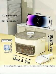 1pc Large Capacity Ice Cube Tray - [25 Single Layer Ice Cubes / 50 Double Layer Ice Cubes] With Ice Scoop, Manual Ice Cube Press Mold, High-Quality PP Material, Essential For Home Beverage Ice Making, Durable Kitchen Ice Maker - Multicolor - View 5