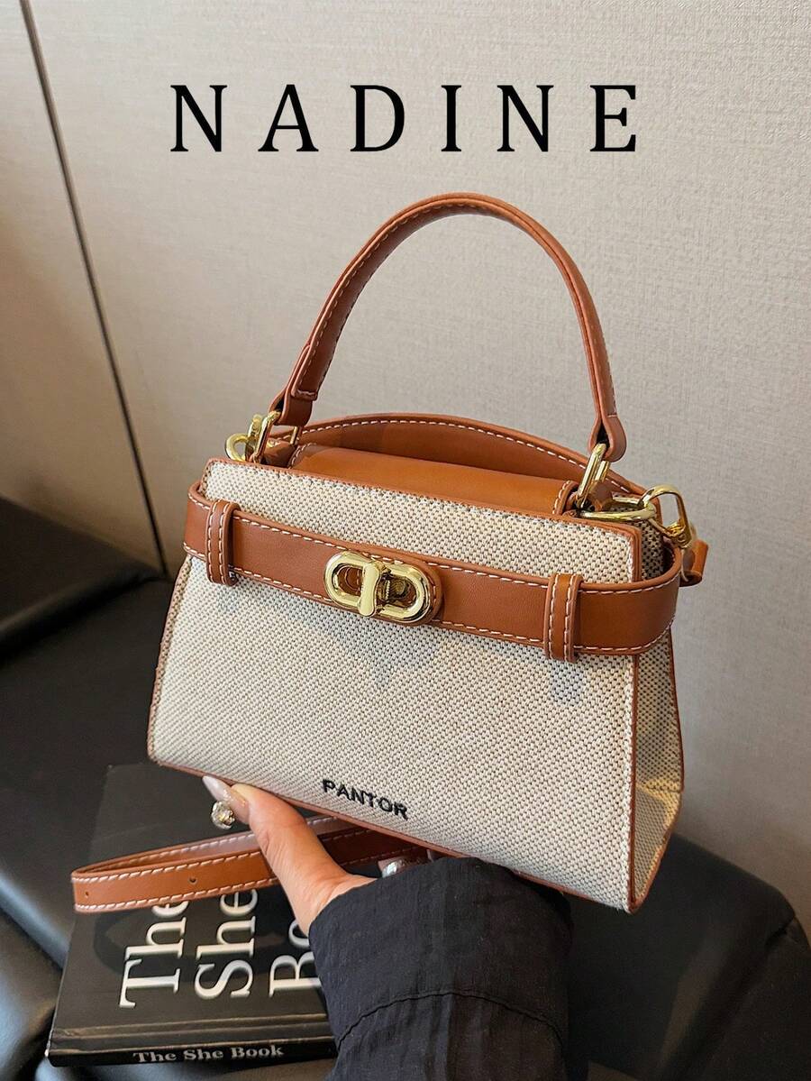 Fashionable Versatile Contrast Color Casual Tote Bag For Women