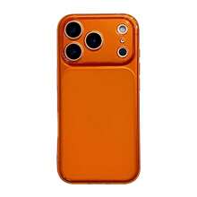Compatible con iPhone 17/17 Pro/17 Pro Max/16/15/14/13/12/11 Series, 1 pieza Funda de teléfono con ventana grande instantánea, mate, a prueba de golpes y con protección completa de la cámara, funda de teléfono de moda para iPhone 17 Pro Max - Naranja - Ver 3