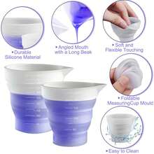 1个硅胶树脂量杯，带刻度，可折叠，容量分别为50毫升/100毫升/250毫升/500毫升，适用于环氧树脂模具、杯子制作、颜料制作等。 - 1Pc 100ML - 查看 6