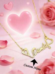 1 Piece Personalized Stethoscope Name Necklace, Stainless Steel Jewelry, DIY Letter Necklace, Suitable For Women In All Seasons, Valentine's Day Gift - Multicolor - View 5