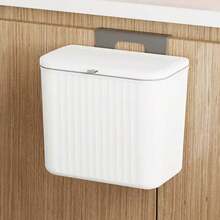 7L/9L Wall-Mounted Kitchen Trash Can - Space-Saving Hanging Garbage Bin, Suitable For Kitchen & Bathroom, Durable Plastic Construction, Easy To Clean, White - View 5