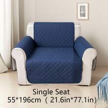 1 pieza Funda de sofá duradera, fácil de limpiar, protector de sofá amigable con las mascotas, diseño acolchado de diamante, se ajusta a sofás de 1/2/3 plazas, transpirable para todas las estaciones, funda de sofá moderna con bolsillos laterales - azul real - Ver 14