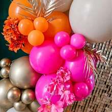 24pcs 10-Inch Light Pink And Orange Metallic Gold Balloons, Suitable For Summer Tropical Theme Parties, Graduation, Back To School, Weddings, Engagements, Birthdays, Bridal Showers, Balloon Decor, Photo Props - Mixed Set 1 - View 4