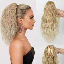 14 Inch Synthetic Curly Claw Clip Ponytail Fashion Daily Short Wig Fluffy Wig Double Ponytail Extension High Temperature Resistant Elegant - Multicolor - View 14