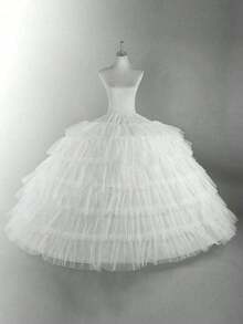 1 chiếc váy lót voan dài thêm cho nữ, 6 vòng, 6 lớp, có thắt lưng điều chỉnh được, thích hợp cho váy cưới, váy dạ hội, váy dự tiệc, trang phục mùa thu, mùa hè, đi biển. - Nhiều màu - Xem 8