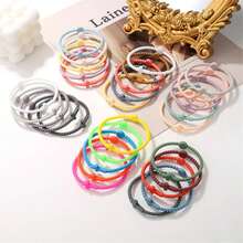 Set de 5 piezas Pulseras de silicona de colores macaron con cruz, estilo de moda simple para mujeres y hombres, pulseras de la , regalos - BR25Y0282-3 - Ver 3