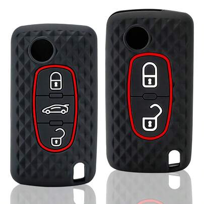 2 3 Nút Móc Khóa Bao Da Cho C3 C4 Picasso Berlingo C-Crosser Ốp Cho Peugeot Partner Tepee 207 307 407 Nắp Gập Dao