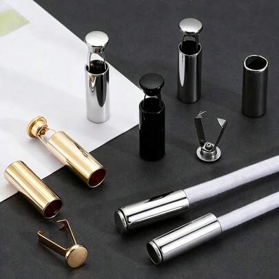 RoYishi 10 Bộ Khóa Dây Kim Loại, Nút Chặn Đầu Dây, Kẹp Gạt cho Dây Rút, Phụ Kiện Thủ Công DIY