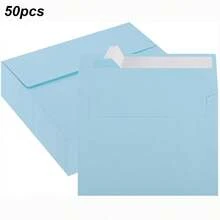 5x7 / A7 Self-Seal Envelopes - 10/20/50 Pcs Light Blue Greeting Card & Invitation Envelopes, 120gsm High Quality Colored Paper, Suitable For Wedding Invitations, Christmas Parties, Baby Showers - A7 - View 9