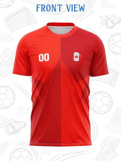 Áo bóng đá nam World Cup 2026 mới, có thể tùy chỉnh với tên, số, logo, đội tuyển hoặc nhà tài trợ, áo cổ tròn tay ngắn, Canada, đồng phục thi đấu bóng đá, áo tập luyện thể thao, chất liệu thấm hút mồ hôi thoáng khí, phù hợp cho thi đấu đồng đội, tập luyện, thể thao, mặc thường ngày, cổ vũ, quà tặng ngày lễ, thời trang mùa xuân/hè.