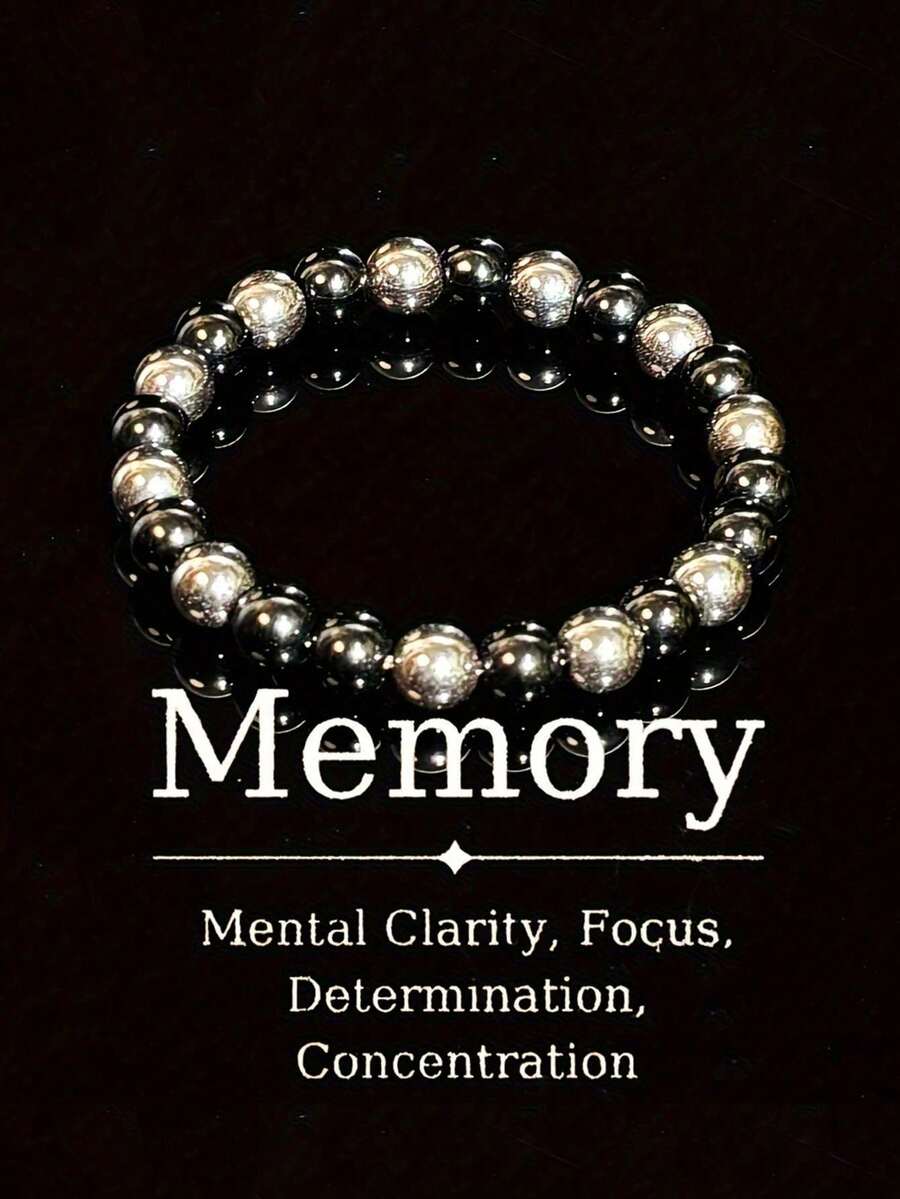 1/Pc Bracelet Improve Memory And Mental Clarity, Suitable For Men And Women, Healing Jewelry For Daily Wear - màu đen - Xem 1