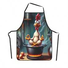 厨房围裙 - 1 件。鸡肉在锅里冥想 - 烘焙软质厨师围裙 - 适用于厨房烹饪、烘焙、厨师、服务员、男厨师 - 围裙 - 60*80厘米 - 查看 10