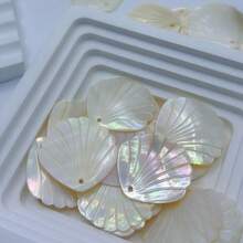 10 mặt dây chuyền làm từ vỏ bào ngư tự nhiên, vật liệu làm trang sức hình quạt, phụ kiện thủ công từ vỏ sò. - Nhiều màu - Xem 2