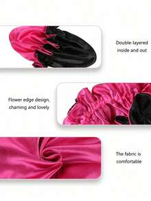1pc Two Tone Satin Hat Silk Bonnet Satin Bonnet - 基本型 - 查看 4